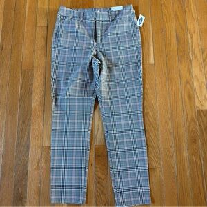 New NWT Old Navy High Rise Pixie Skinny Pants Black & Pink Herringbone Sz 6